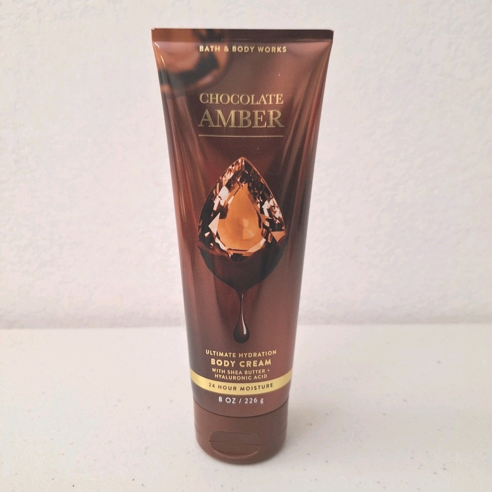 RARE Bath and Body Works Chocolate Amber Ultimate‎ Hydration Body Cream 8 oz